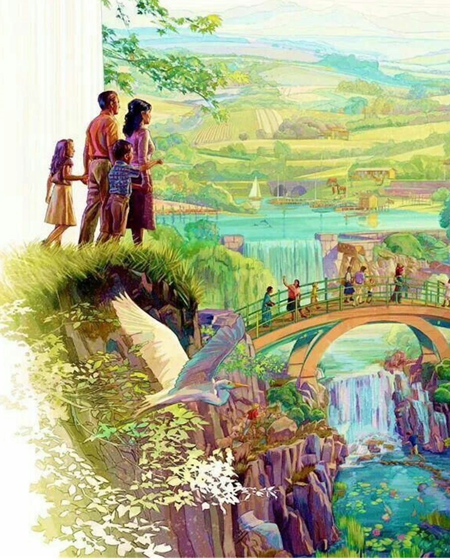 Будет ли новый мир. Свидетели Иеговы рай на земле. Царство Бога свидетели Иеговы. Рисунки свидетелей Иеговы рай. Иллюстрации свидетелей Иеговы царство Бога.